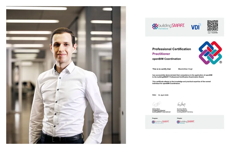 Herzlichen Glückwunsch an Maximilian Vogt zum buildingSMART Practitioner-Zertifikat!